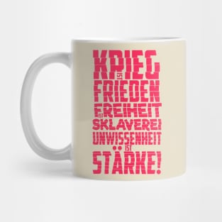 Krieg ist Frieden - Politische und kritische Zitate. Typografie Kunst. Mug